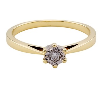 9ct gold Diamond solitaire Ring size L